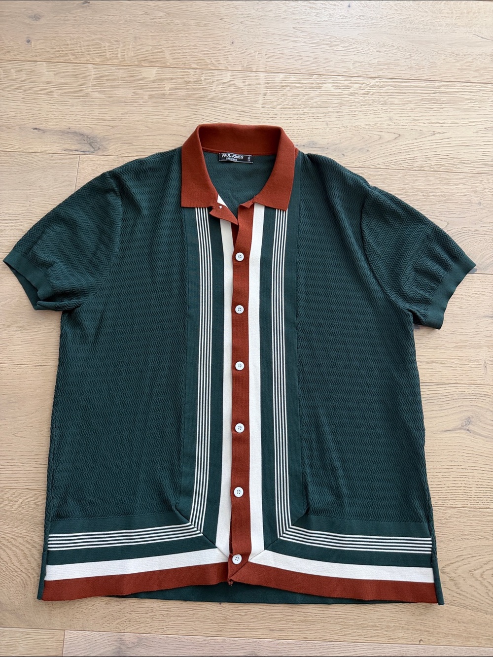 PJ PAUL JONES Men's Dark Green Knit Polo Short Sleeve Size 2XL - Picture 3 of 8